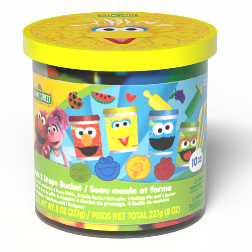 Sesame Street - Mold & Shape Dough Bucket - Color May Vary - 4 Pcs - 227 gm