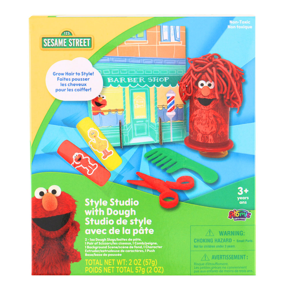 Sesame Street - Style Studio With Dough Set - Barber Shop - 8 Pcs