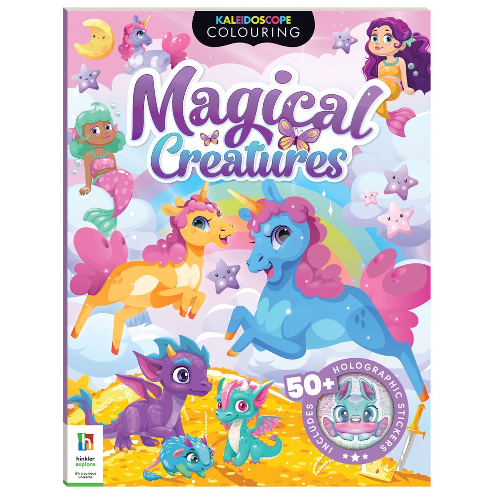 Hinkler - Kaleidoscope Colouring Pages & Stickers - Magical Creatures