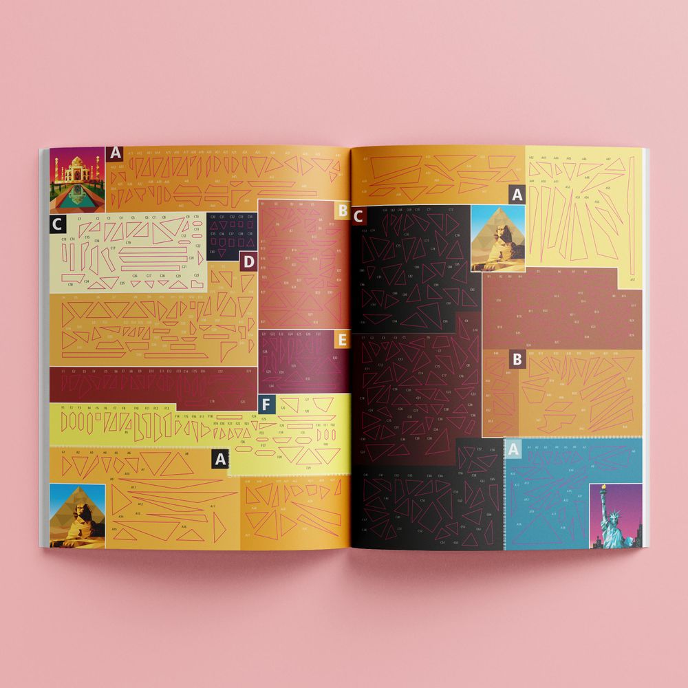 ملصقات فسيفساء كاليدوسكوب: معالم عالمية