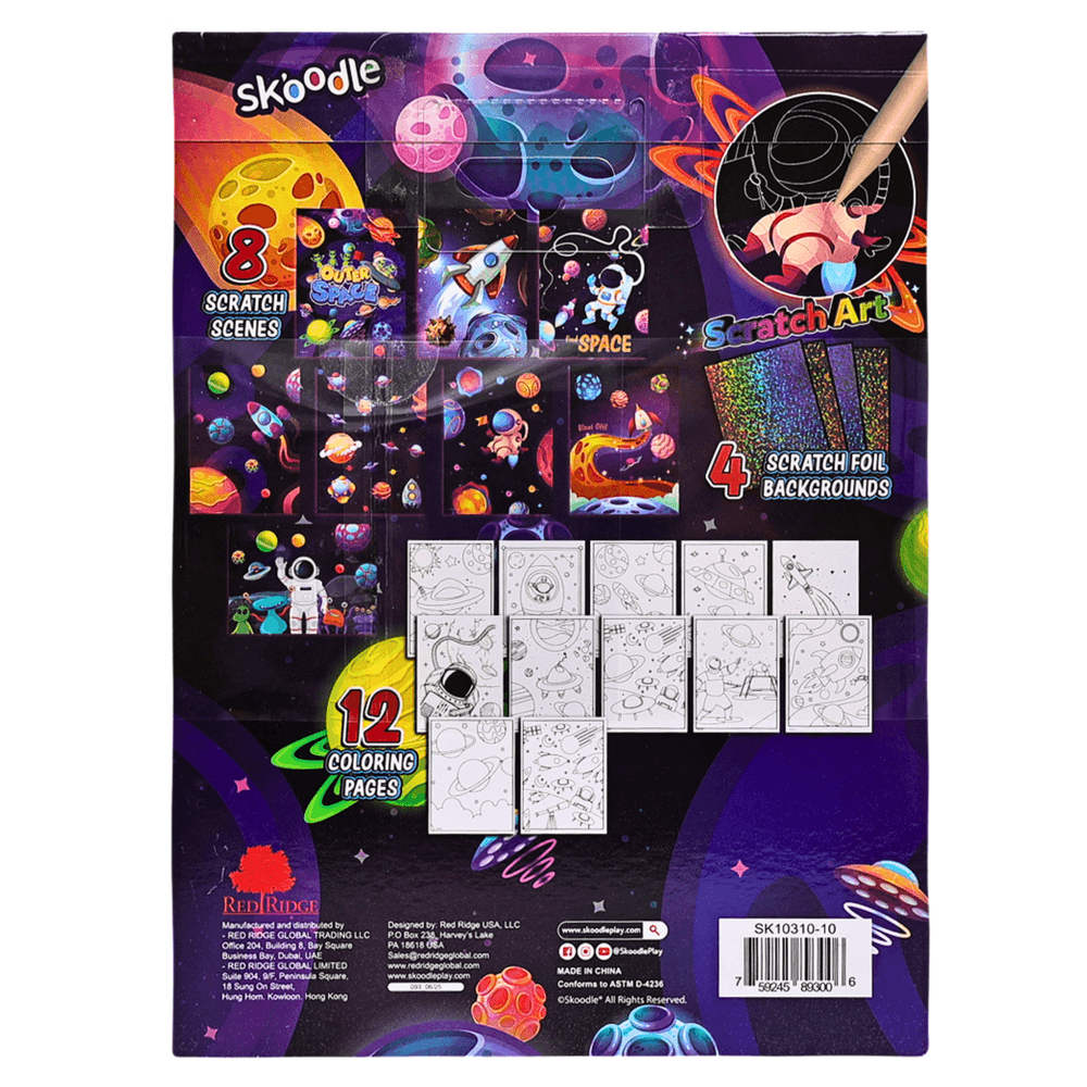 Skoodle Scratch Art With Scraper Set - Outer Space