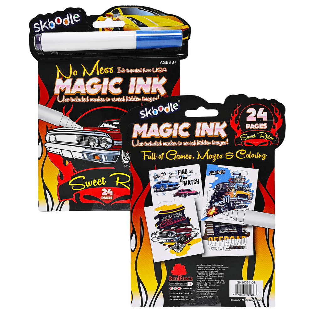 Skoodle Magic Ink Activity Book With Marker - Sweet Rides