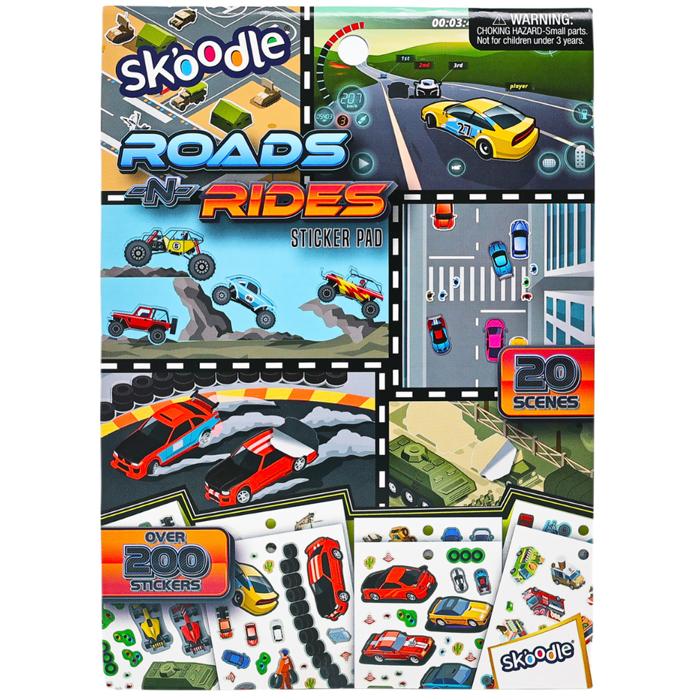 Skoodle Roads N' Rides Sticker Pad - Multicolor
