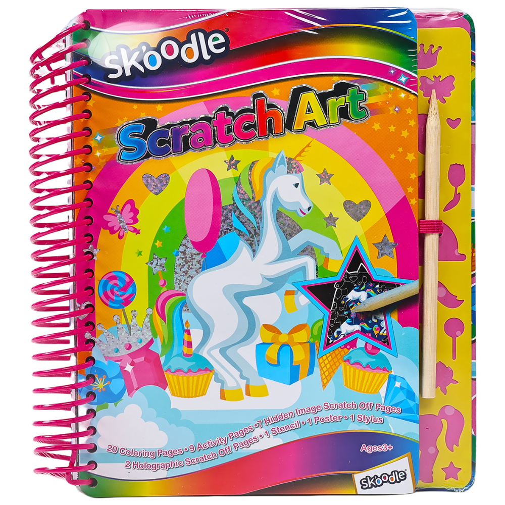 Skoodle Unicorn Scratch Art With Scraper - Multicolor
