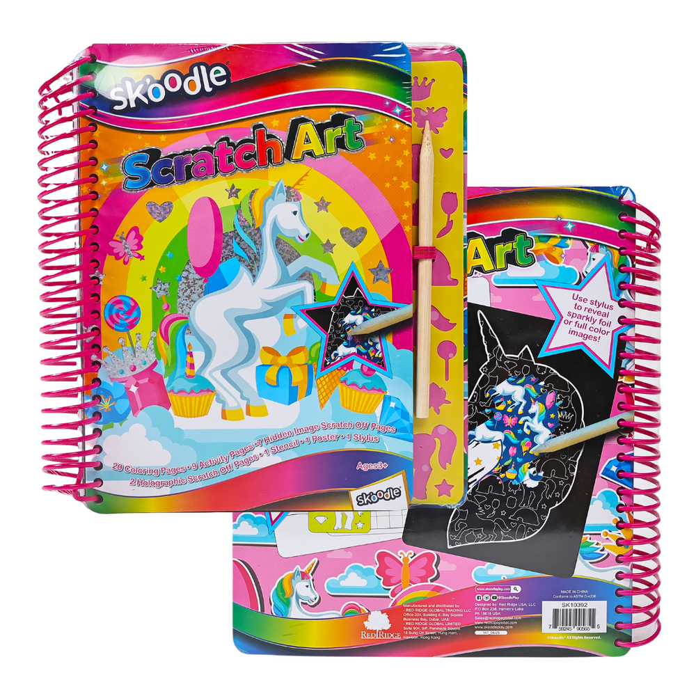 Skoodle Unicorn Scratch Art With Scraper - Multicolor