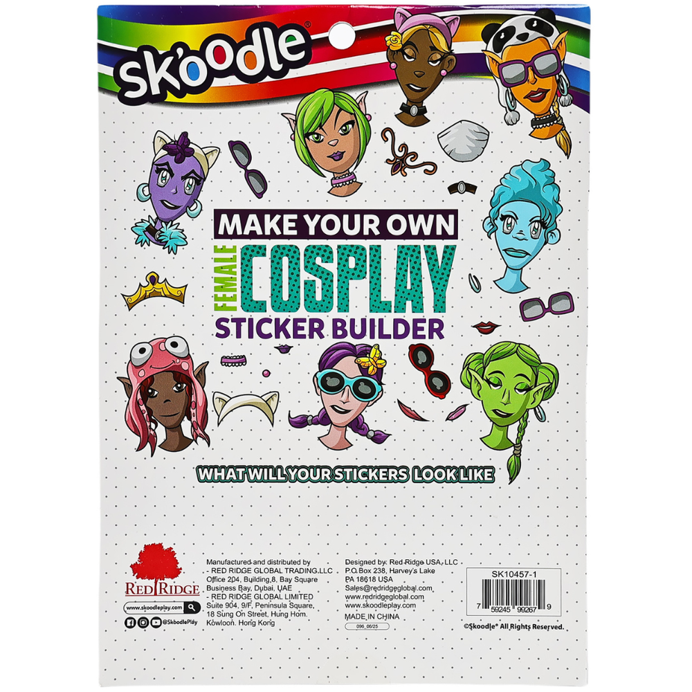 Skoodle Make Your Own Sticker Builder Craft Kit - Female Cosplay