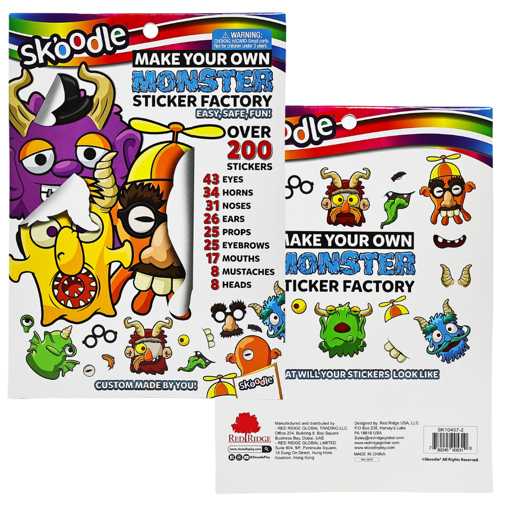 Skoodle Make Your Own Sticker Factory Craft Kit - Monster