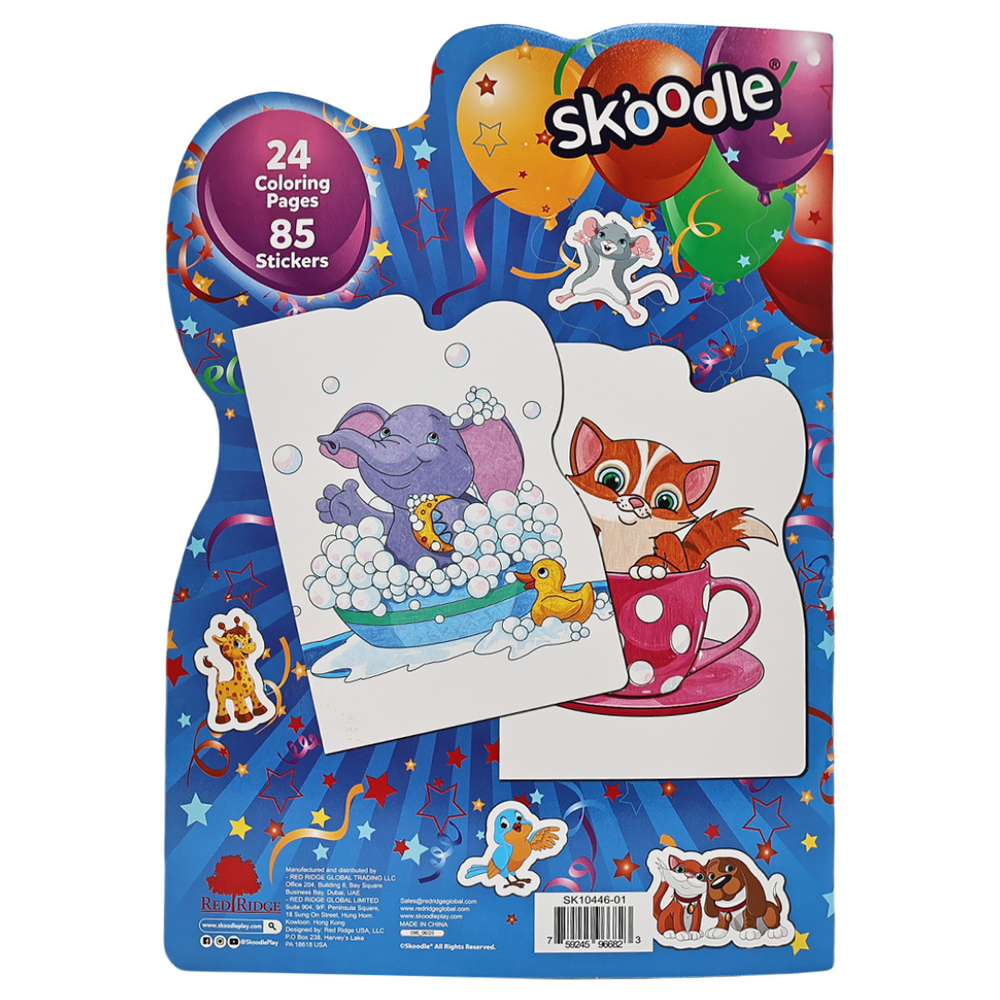Skoodle - Coloring Book With 85 Stickers Art & Craft Kit - Multicolor