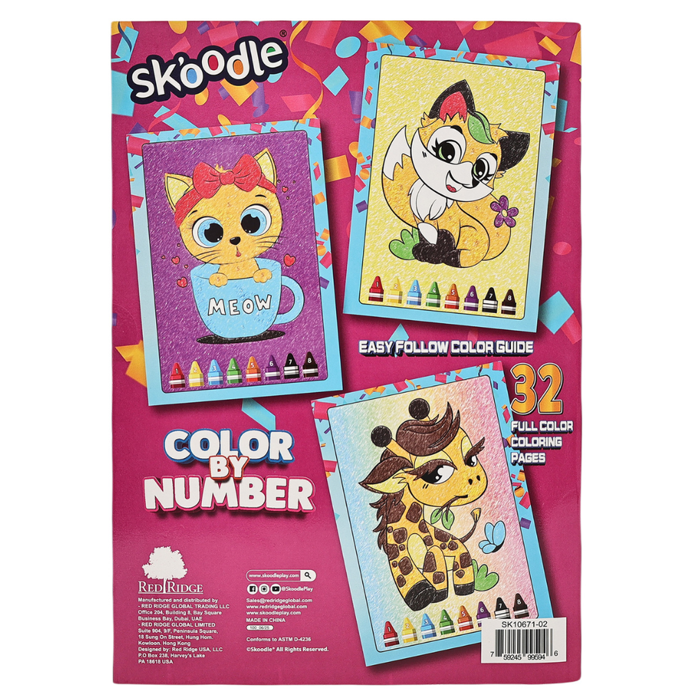 Skoodle - Color By Number With 8 Crayons Craft Kit - Multicolor