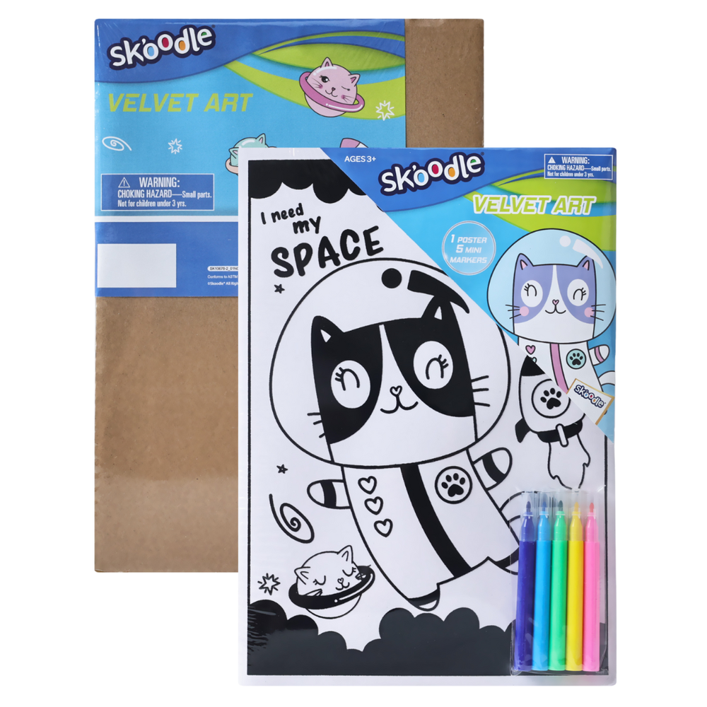 Skoodle Velvet Art Poster With 5 Mini Marker Set - I Need My Space