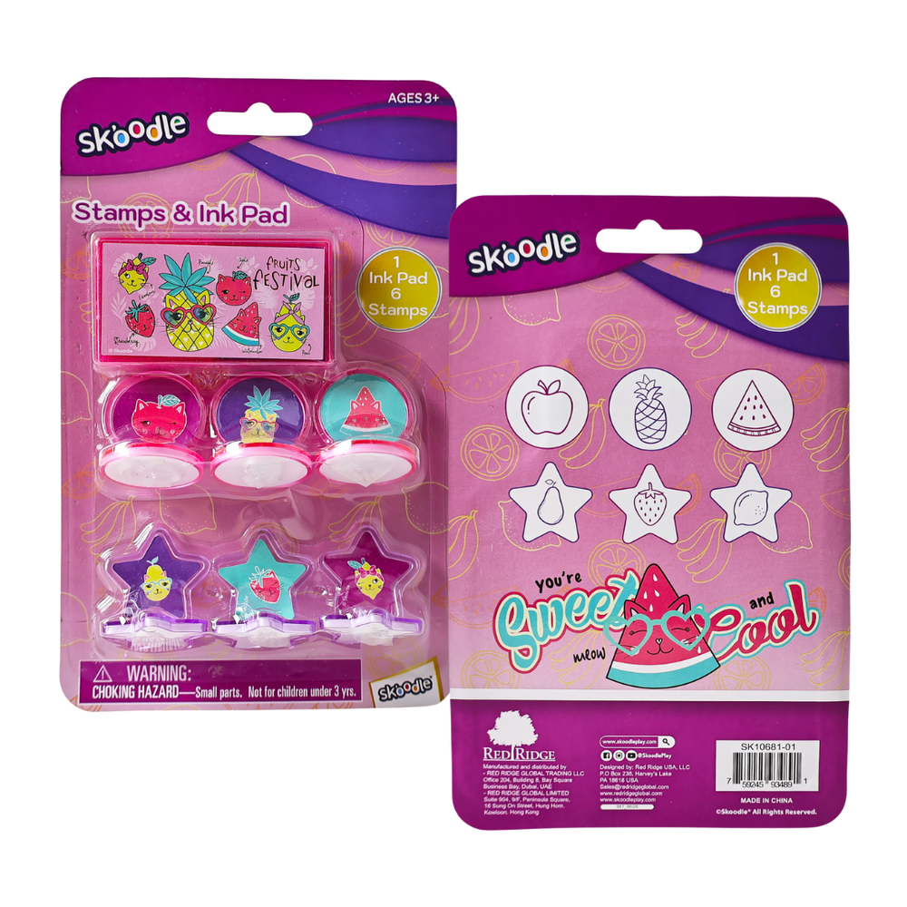 Skoodle Stamp & Ink Pad Set - Fruit Festival - 7 Pcs