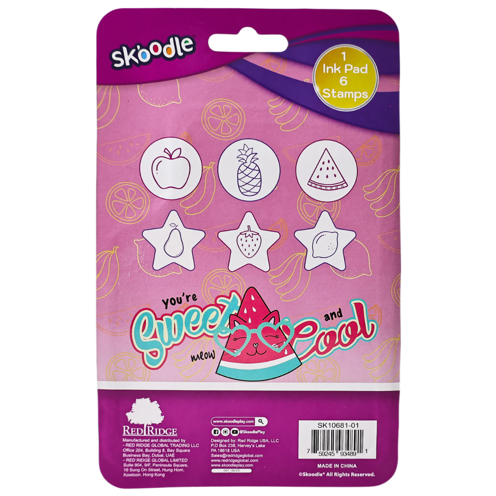Skoodle Stamp & Ink Pad Set - Fruit Festival - 7 Pcs