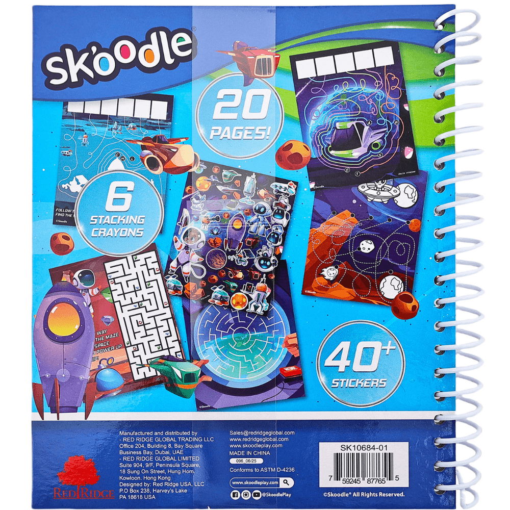 Skoodle - Coloring & Activity Book With 6 Stacking Crayons Art Kit - Multicolor
