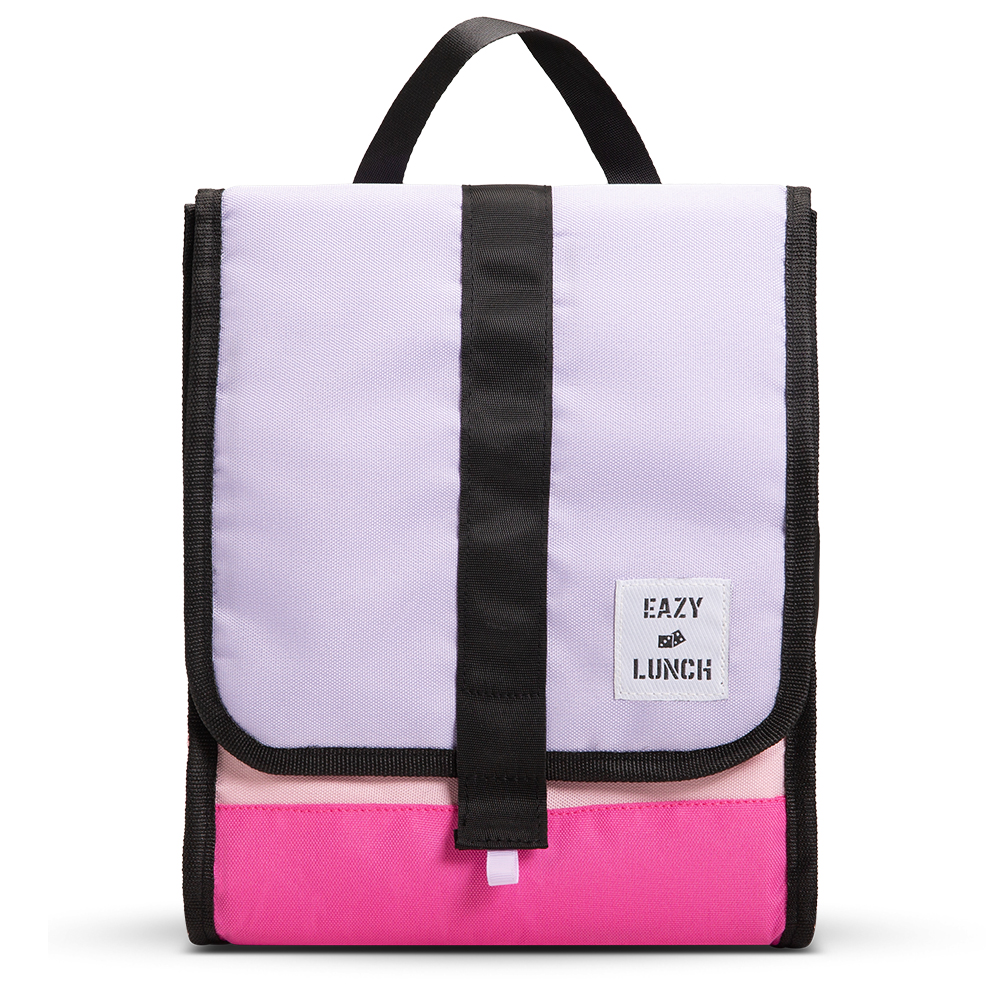 Eazy Kids - 6&4 Convertible Bento Lunch Box with Lunch Bag & Sandwich Cutter Set - Purple