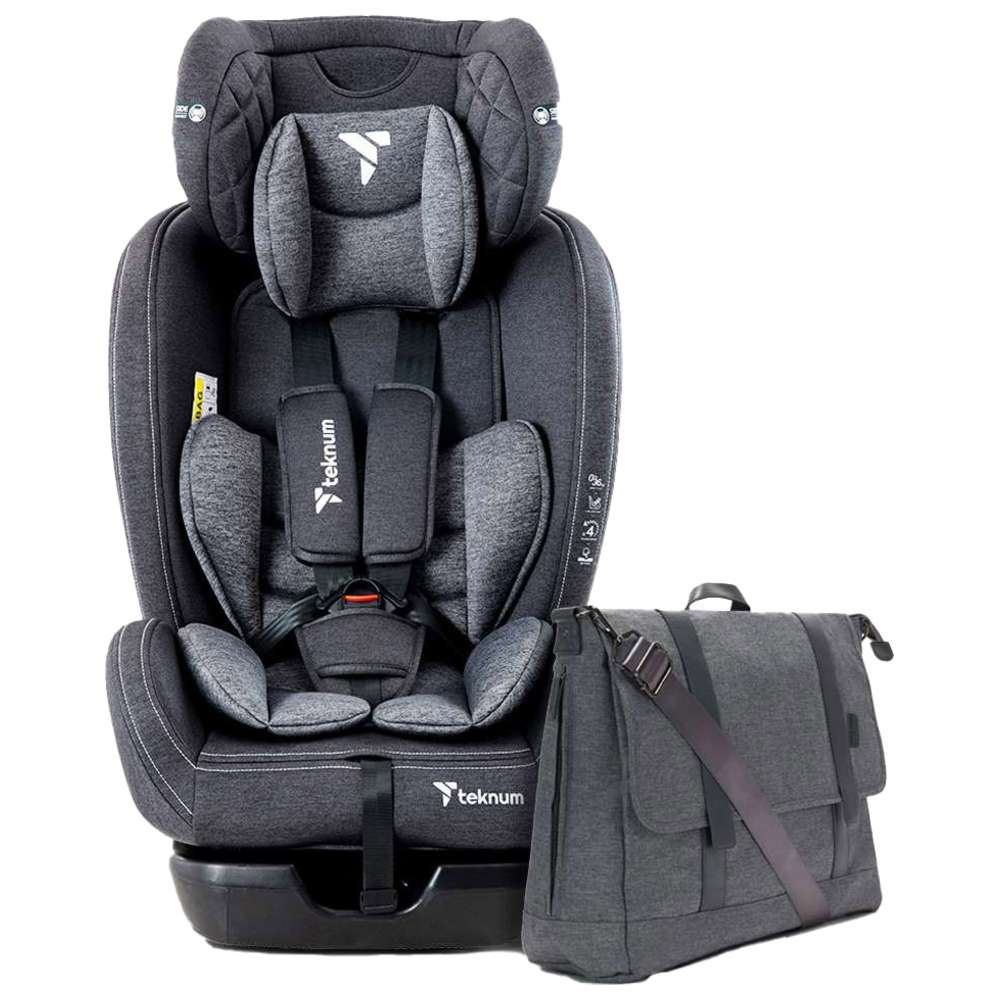 Teknum - Evolve 2 Car Seat & Men's Diaper Handbag Set - Dark Grey