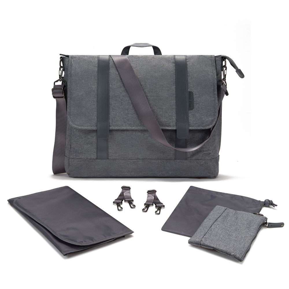Teknum - Evolve 2 Car Seat & Men's Diaper Handbag Set - Dark Grey