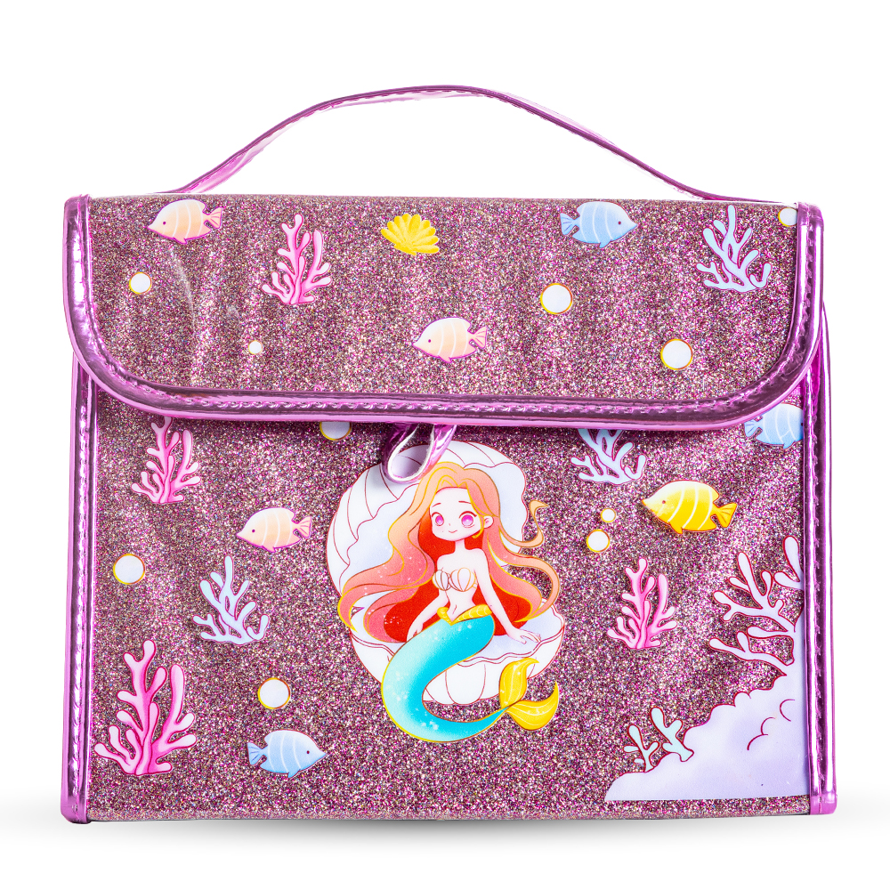 Eazy kids - Art Supplies Carrying Case - Mermaid - Pink - 82 Pcs