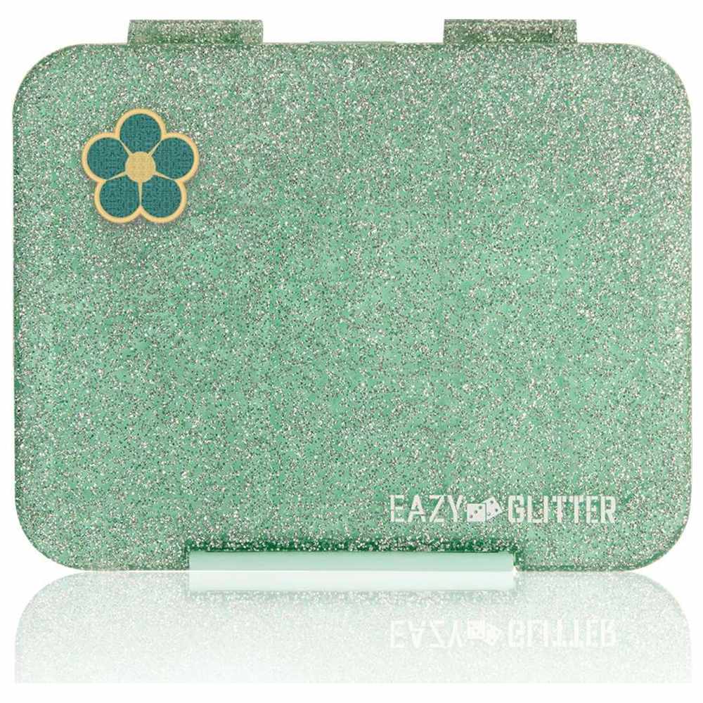 Eazy Kids - Personalized 4/6 Convertible Bento Lunch Box Set - Glitter Green