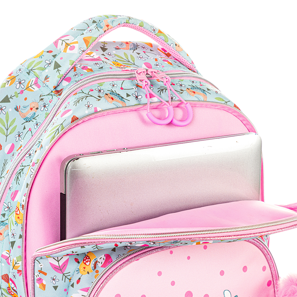 Eazy Kids - School Bag With Pencil Pouch - Love Pink - 17-Inch/43.5cm