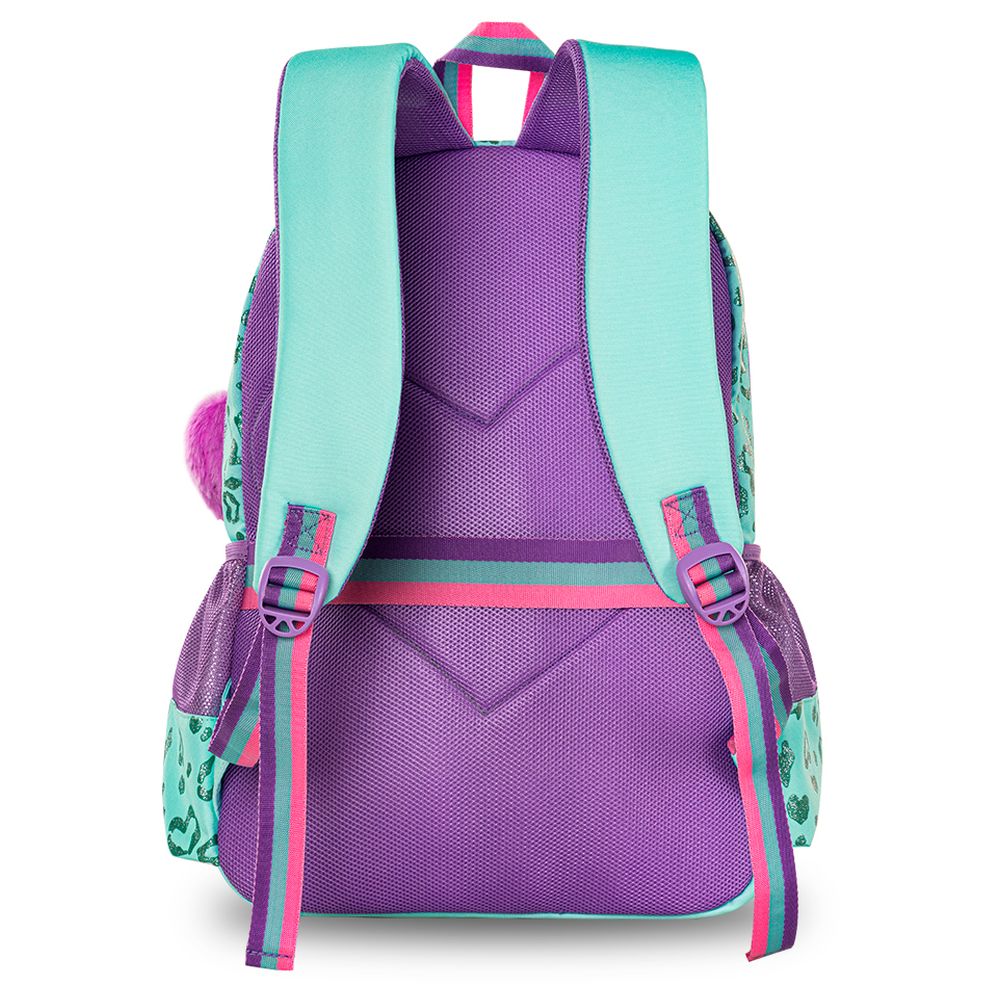 Eazy Kids - Personalized School Bag with Lunch Bag And Pencil Pouch - Love Green