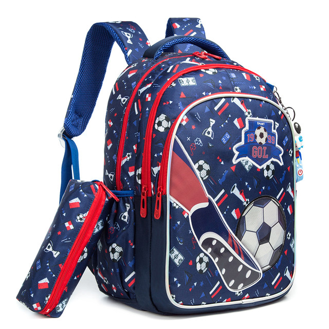 Eazy Kids - School Bag Combo Football - Set of 3 - Blue - 17-Inch/43.5cm