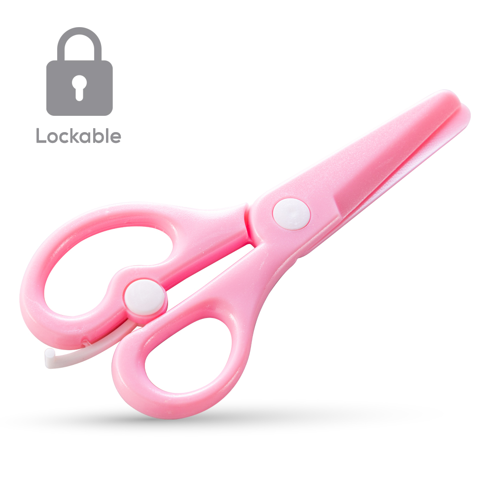 Eazy Kids - School Scissors for Kids With Lock- Pink