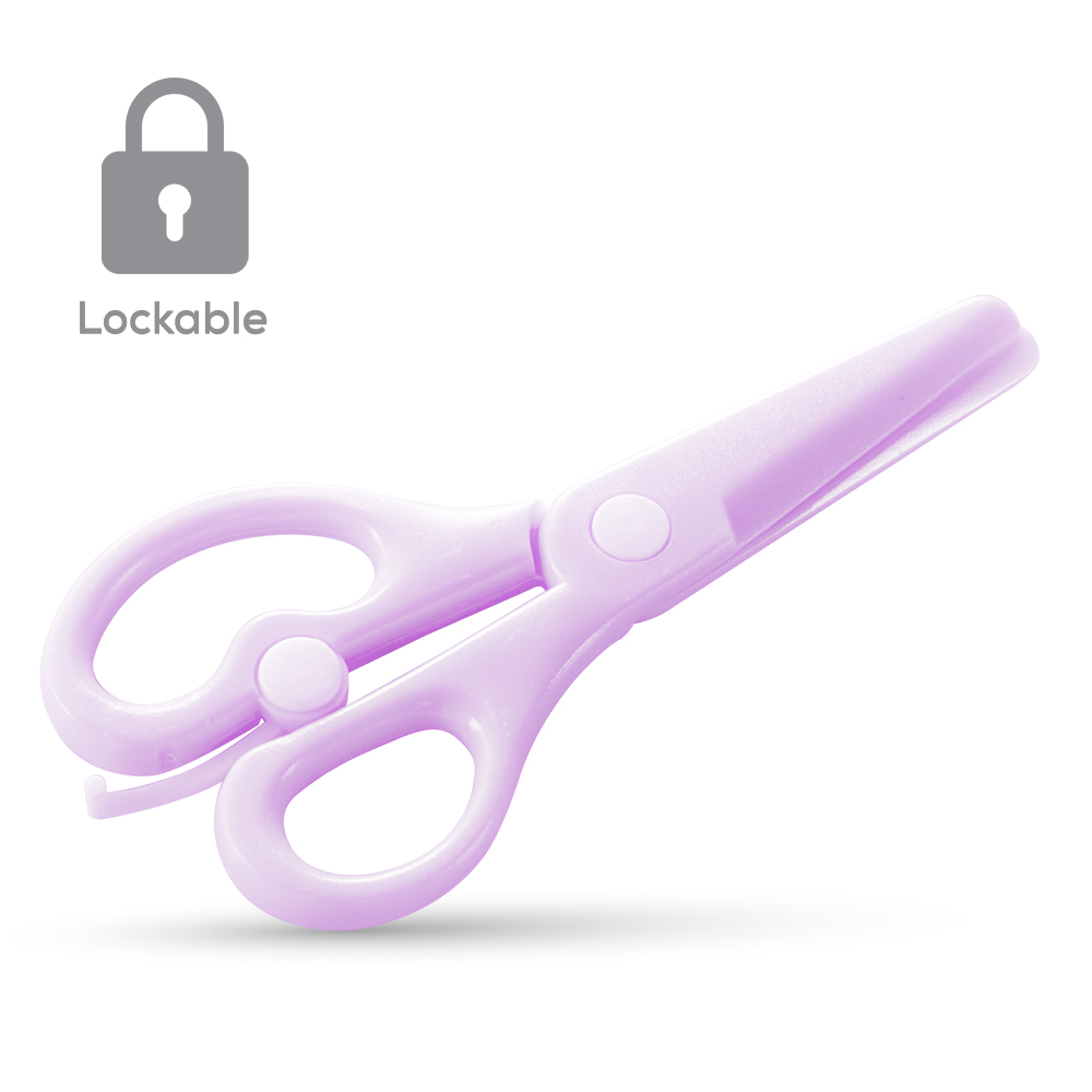 Eazy Kids - School Scissors For Kids with Lock - Purple