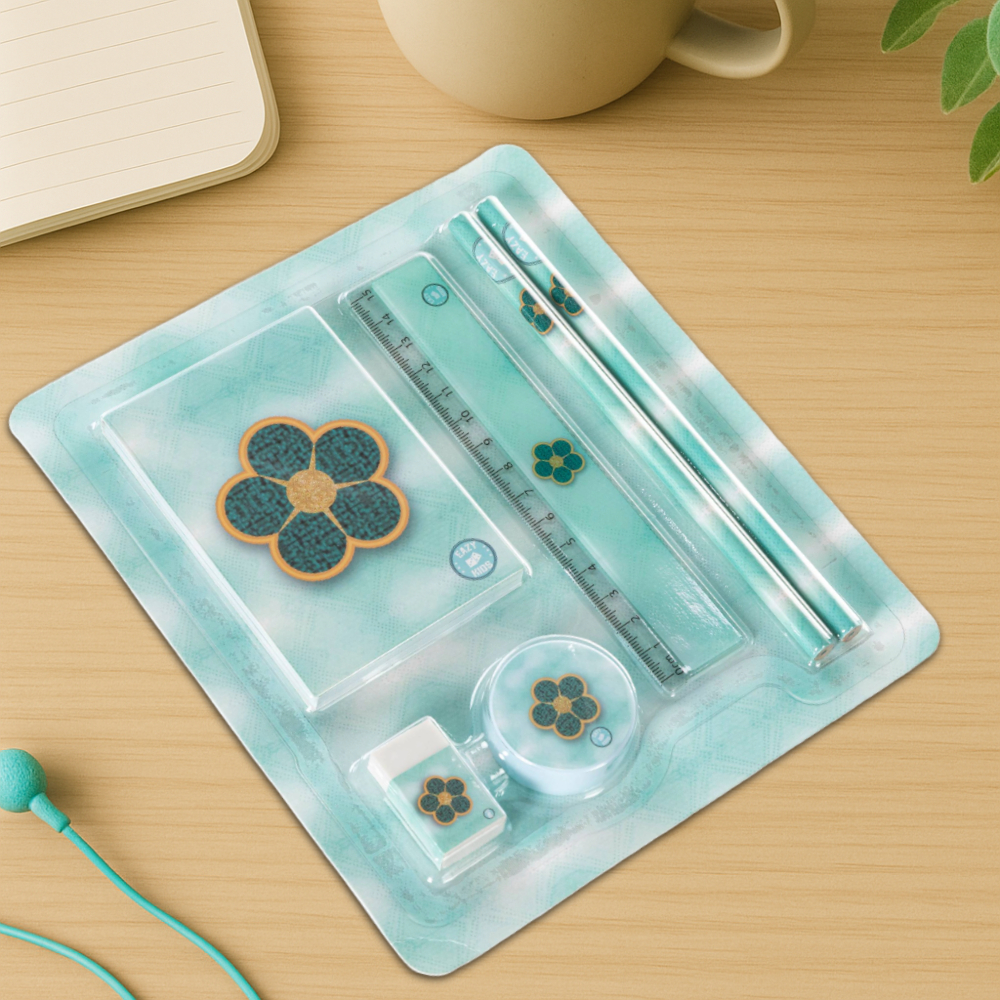 Eazy Kids - Daisy Flower Stationary Set - Green