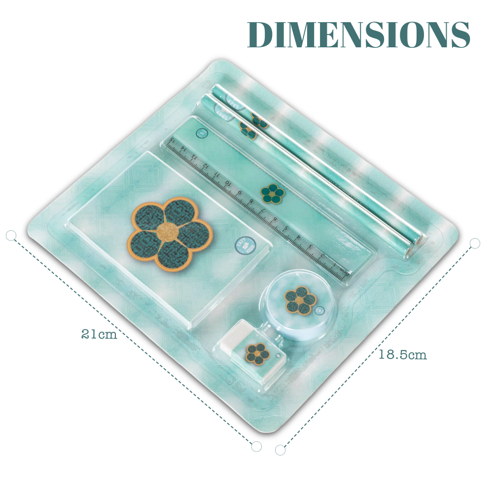 Eazy Kids - Daisy Flower Stationary Set - Green