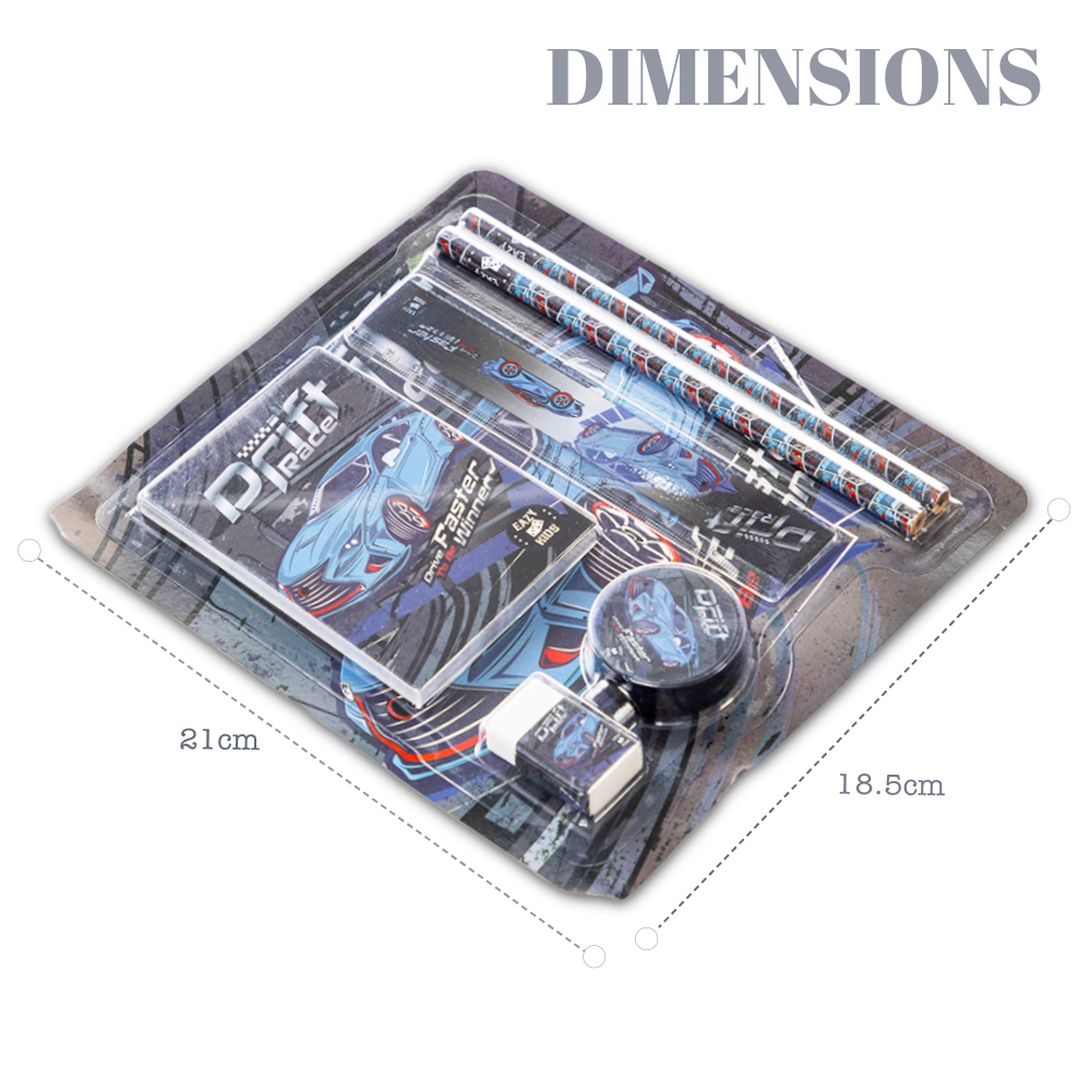 إيزي كيدز - مجموعة أدوات قرطاسية - سباق دريفت - أزرق