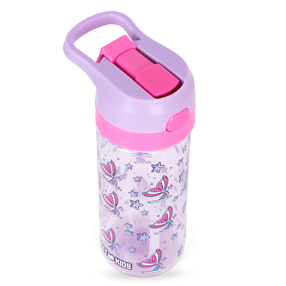 Eazy Kids - Tritan Water Bottle with Spray - Mermaid - Pink - 420ml