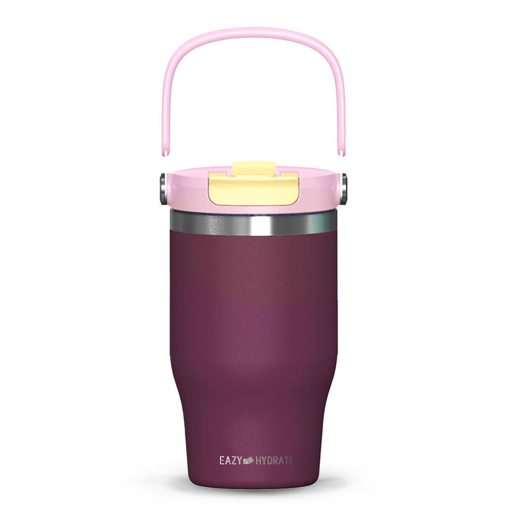 Eazy Kids - Stainless Steel Vacuum Insulated Tumbler with Handle - Purple - 500ml
