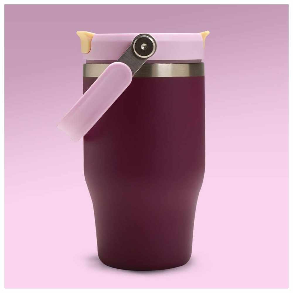 Eazy Kids - Personalized Vacuum Insulated Tumbler with Handle - Purple - 500ml