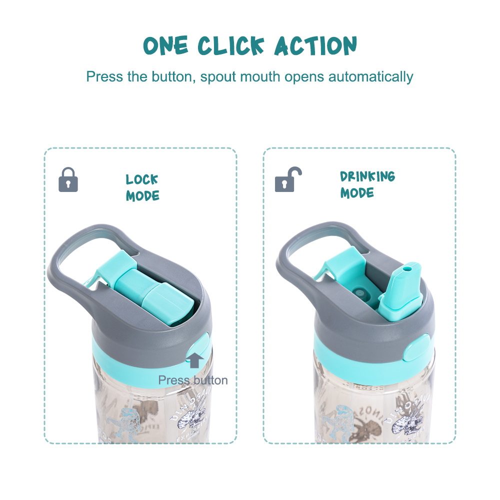 Eazy Kids - Tritan Water Bottle with Spray Function - Dinosaur Explorers - 750ml