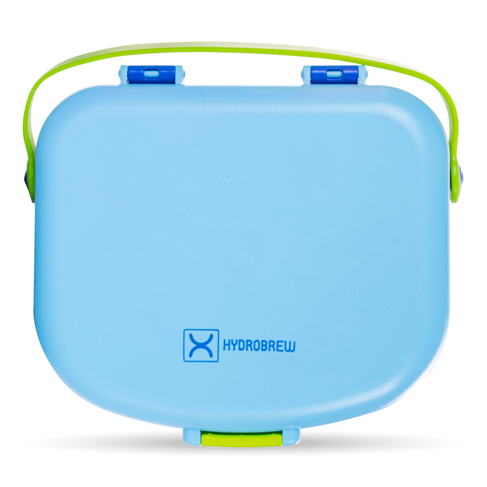 Hydrobrew - 4 Compartment Bento Lunch Box With Spoon & Fork Set - Cobalt