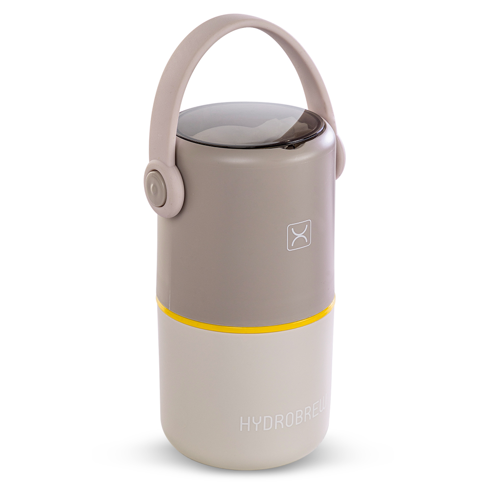 Hydrobrew - Double Decker Steel Lunch Box With Folding Spork - Grey/Brown