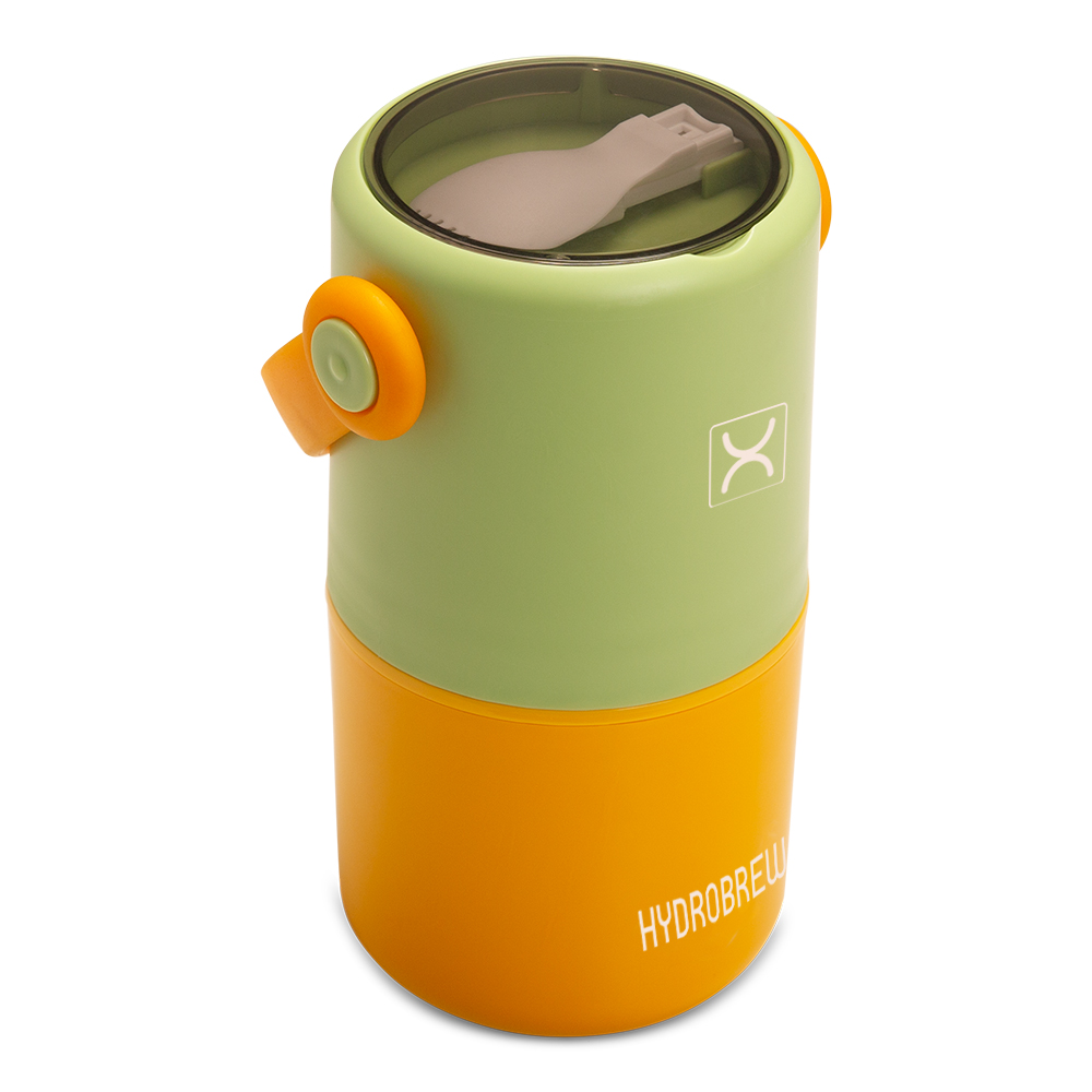 Hydrobrew - Double Decker SS Lunch Box With Folding Spork - Sage & Amber