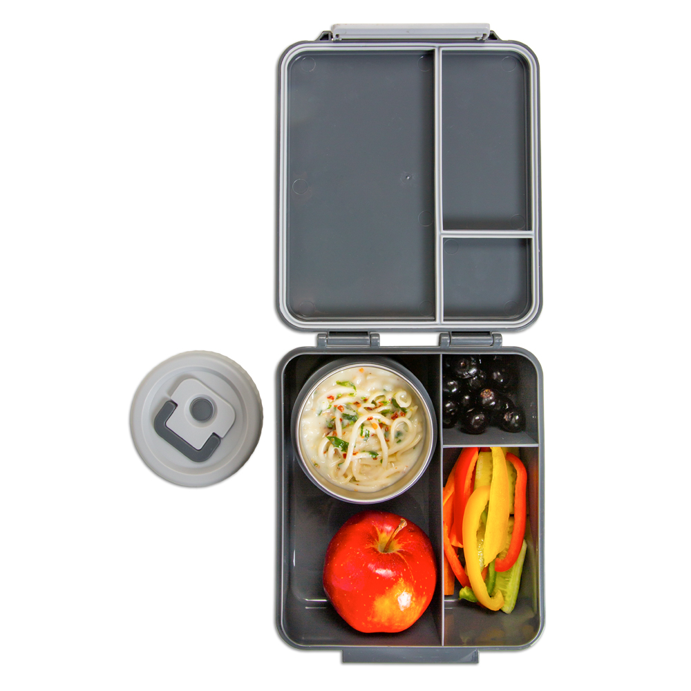 هايدروبرو - طقم صندوق غداء بينتو مع برطمان طعام بثلاث حجرات - ديناصورات - قطعتان