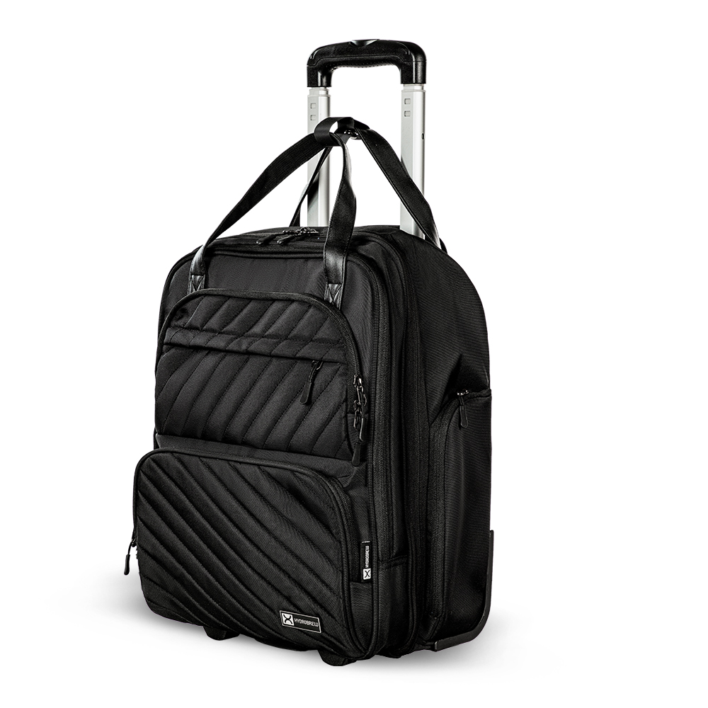 Hydrobrew - 2-In-1 Travel Hand Bag & Cabin Trolley - Black - 17-Inch
