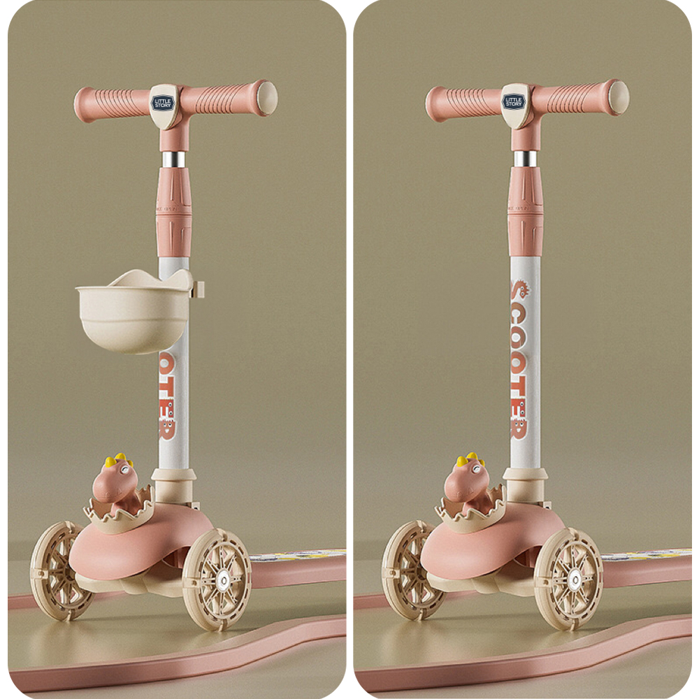 Little Story - Kids Scooter & Ride On - Dinosaur Pink