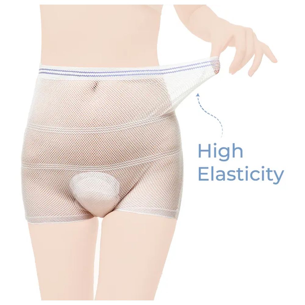 صنڤينو - طقم من قطعتين - ملابس داخلية شبكية لما بعد الولادة - أبيض