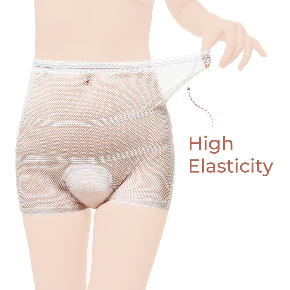 صن فينو - سمارت بيبي - طقم قطعتين - ملابس داخلية شبكية بعد الولادة - أبيض - مقاس S