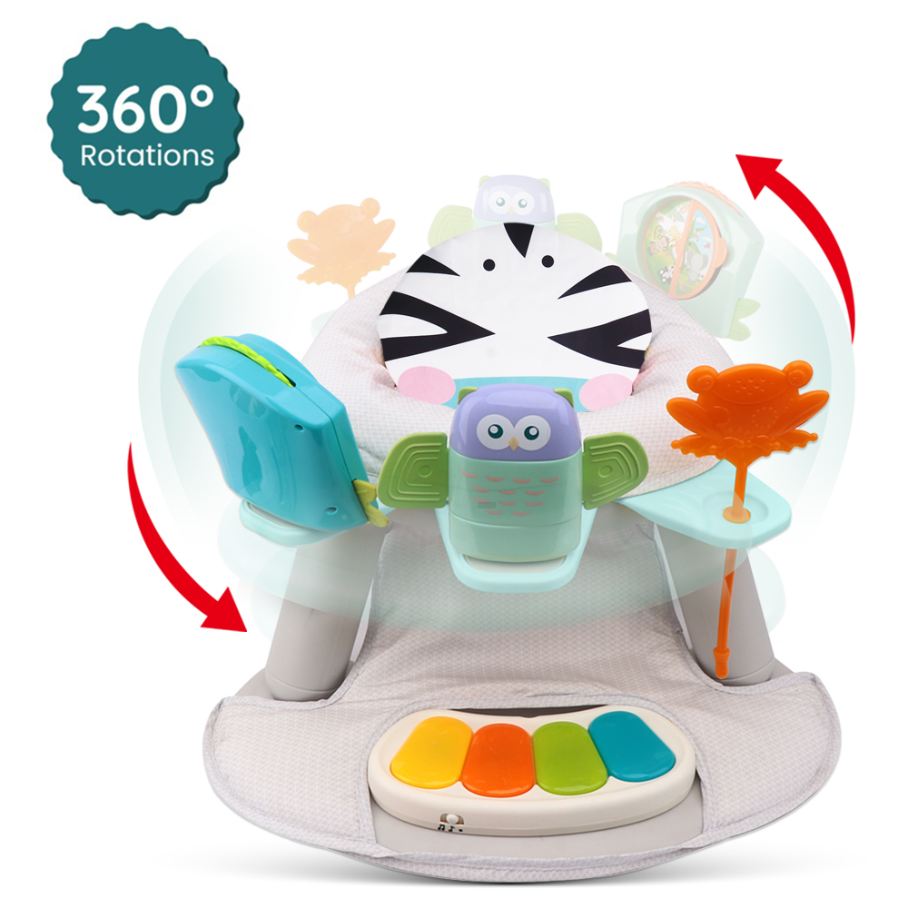 Teknum - 2-In-1 Dining Chair Toddler Play Seat With Pedal Piano - Multicolor