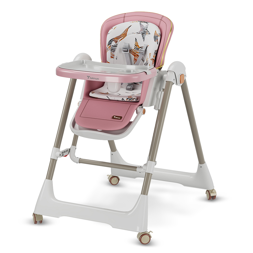 Teknum 5-in-1 Convertible Swing And High Chair - Pink