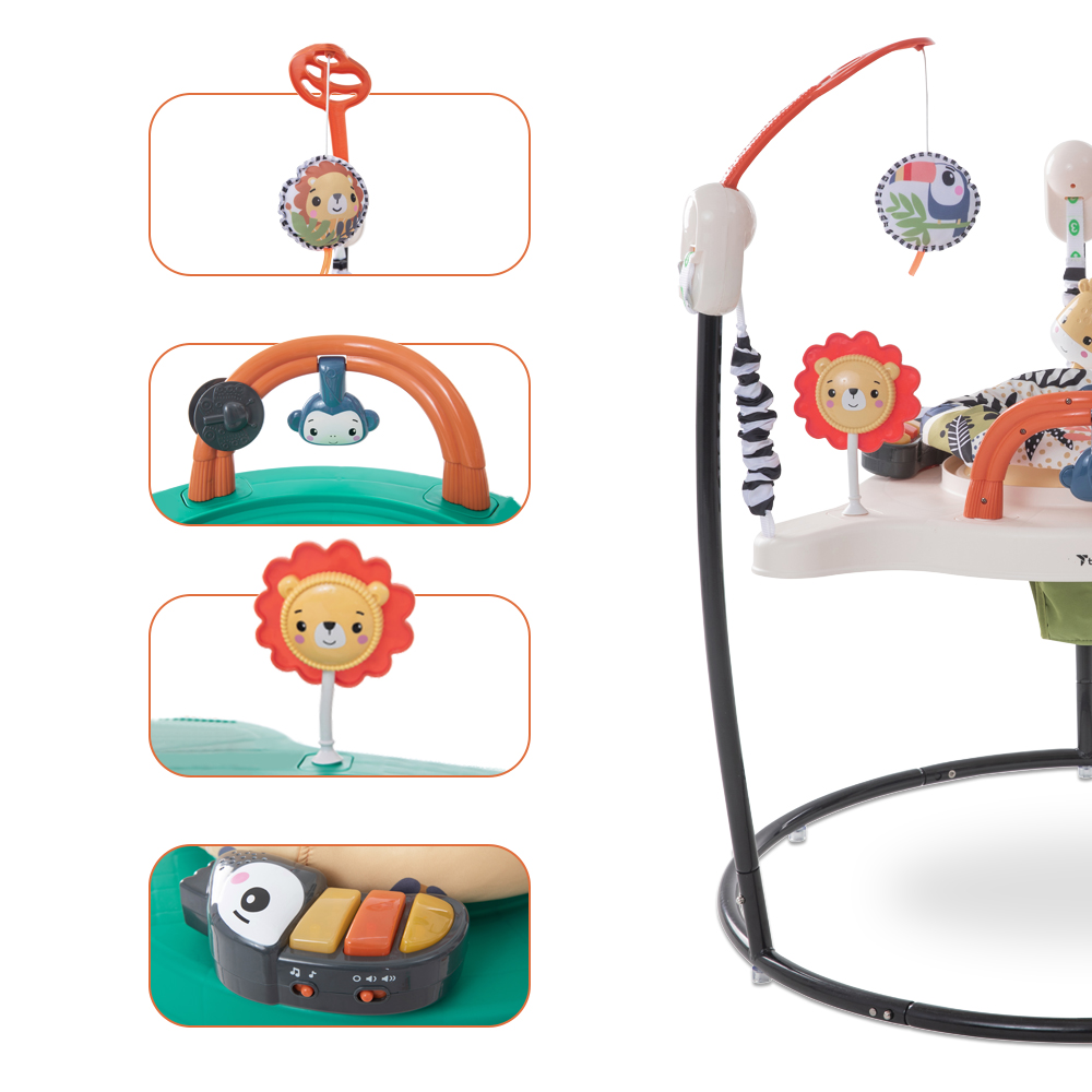 Teknum - Baby Activity Jumper With Music & Toys - White