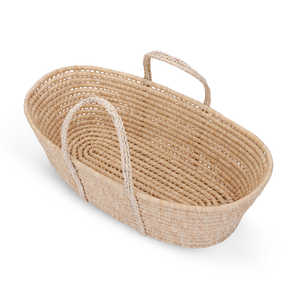 Teknum - Moses Basket With Waffle Beddings And Mattress - Wooden Brown