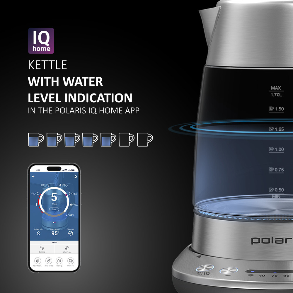 Polaris - Electric Kettle PWK 1775CGLD Wifi IQ Home