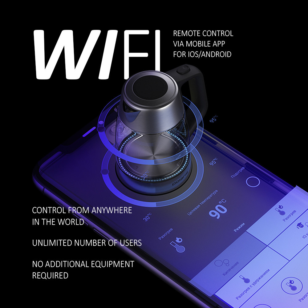 Polaris - Electric Kettle PWK 1775CGLD Wifi IQ Home