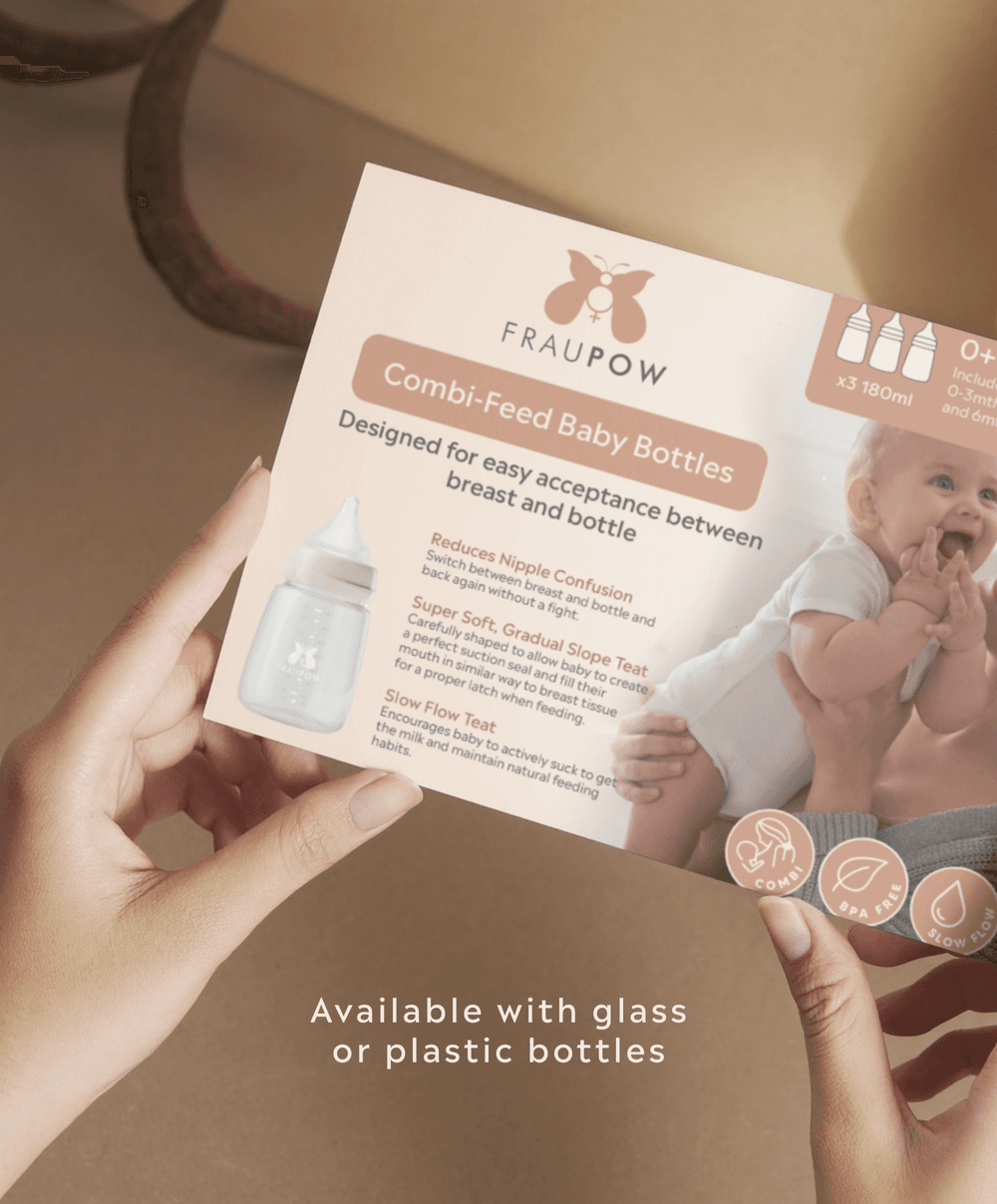 Fraupow - Combi-Feed Anti-Colic Baby Bottle Set - Clear - 3 Pcs - 200 ml