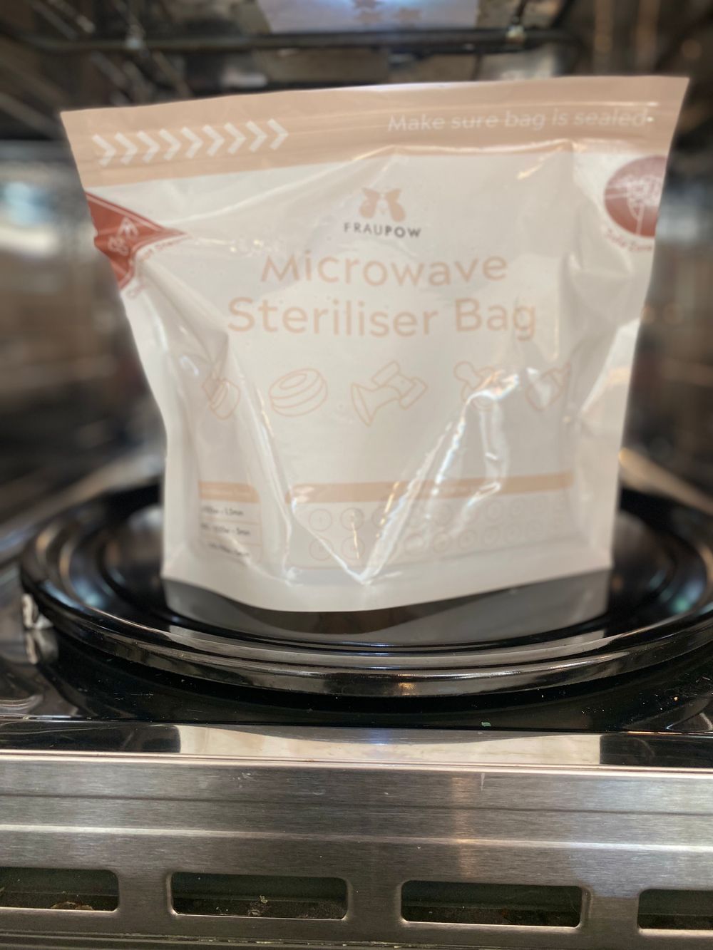 Fraupow Reusable Microwave Steriliser Bags - Clear - Pack of 10